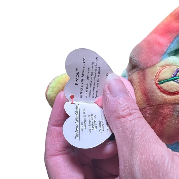 Ty Peace Bear Plush tie dye - Picture 2 of 2